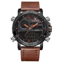 Load image into Gallery viewer, Big Dial Dual-Clock Chronograph With Led Light Black Orange