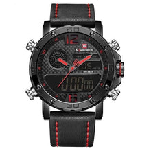 Load image into Gallery viewer, Big Dial Dual-Clock Chronograph With Led Light Black Red