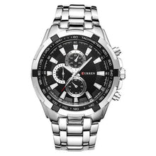 Load image into Gallery viewer, Big Dial Steel Watch For Men Silver Black
