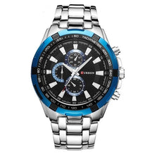 Load image into Gallery viewer, Big Dial Steel Watch For Men Silver Blue