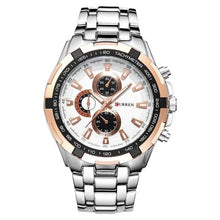 Load image into Gallery viewer, Big Dial Steel Watch For Men Silver Golden White