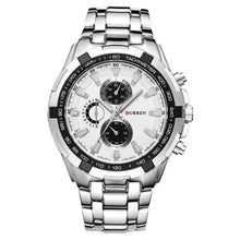 Load image into Gallery viewer, Big Dial Steel Watch For Men Silver White