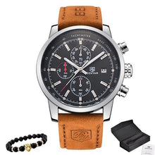 Load image into Gallery viewer, Bracelet And Leather Watch Collector Pack Silver Black