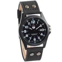 Load image into Gallery viewer, Buttoned Leather Slim Casual Mens Watch Black