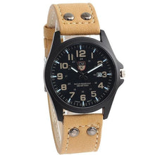 Load image into Gallery viewer, Buttoned Leather Slim Casual Mens Watch Brown