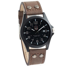 Load image into Gallery viewer, Buttoned Leather Slim Casual Mens Watch Coffee