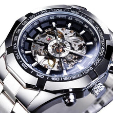 Load image into Gallery viewer, Deep Mechanism Steel Watch For Men Black Silver