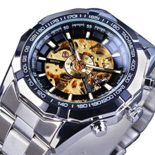 Load image into Gallery viewer, Deep Mechanism Steel Watch For Men Golden Silver