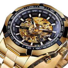 Load image into Gallery viewer, Deep Mechanism Steel Watch For Men Golden