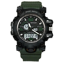 Load image into Gallery viewer, Dual-Clock Waterproof Military Chronograph Army Green