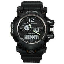 Load image into Gallery viewer, Dual-Clock Waterproof Military Chronograph Black