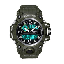 Load image into Gallery viewer, Dual-Display Waterproof Sport Chronograph With Alarm Green