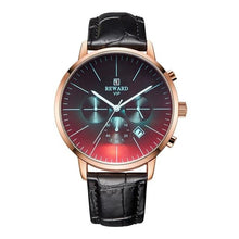 Load image into Gallery viewer, Fashion Gradient Glass Leather Watch For Men Black Gold