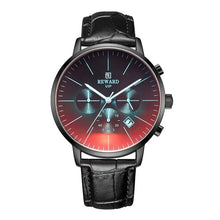 Load image into Gallery viewer, Fashion Gradient Glass Leather Watch For Men Black