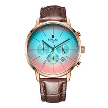 Load image into Gallery viewer, Fashion Gradient Glass Leather Watch For Men Brown