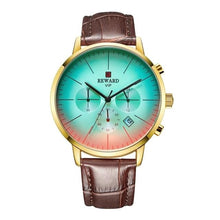 Load image into Gallery viewer, Fashion Gradient Glass Leather Watch For Men Gold