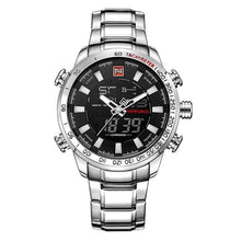 Load image into Gallery viewer, Fashion Luxurious Steel Mens Chronograph Silver Black
