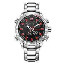 Load image into Gallery viewer, Fashion Luxurious Steel Mens Chronograph Silver Red