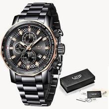 Load image into Gallery viewer, Fashion Stainless Steel Chronograph With Back-Light Black Rose Gold