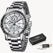 Load image into Gallery viewer, Fashion Stainless Steel Chronograph With Back-Light Silver White