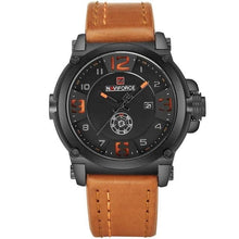 Load image into Gallery viewer, Leather Mens Watch With Additional Stitching Orange