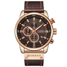 Load image into Gallery viewer, Luxurious Generous Leather Chronograph For Men Brown Gold
