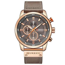 Load image into Gallery viewer, Luxurious Generous Leather Chronograph For Men Gray Gold