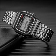 Load image into Gallery viewer, Mens And Womens Watch Vintage Stainless Steel Black