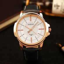 Load image into Gallery viewer, Mens Quartz Businessman Slim Leather Watch Gold White