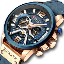 Load image into Gallery viewer, Mens Watch Casual Leather Sport Chronograph