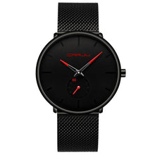 Load image into Gallery viewer, Mens Watch Casual Stainless Steel Black Red