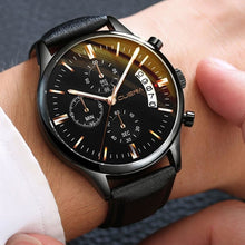 Load image into Gallery viewer, Mens Watch Chic Leather With Calendar Window