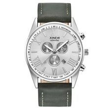 Load image into Gallery viewer, Mens Watch Fashion Leather With Built-In Calendar Gray