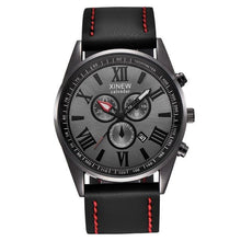 Load image into Gallery viewer, Mens Watch Fashion Leather With Built-In Calendar Red