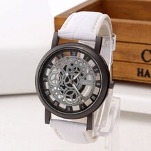 Load image into Gallery viewer, Mens Watch Luxury Skeleton With Leather White