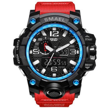 Load image into Gallery viewer, Mens Watch Military Waterproof Chronograph Sport Black Blue Red