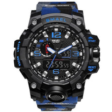 Load image into Gallery viewer, Mens Watch Military Waterproof Chronograph Sport Camo Blue