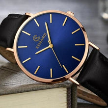 Load image into Gallery viewer, Mens Watch Slim Elegant Luxury Leather Royal Blue Black