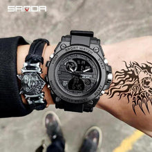 Load image into Gallery viewer, Mens Watch Waterproof Military Sport With Alarm Calendar Light Chronograph Black