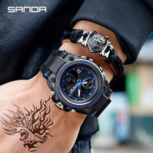 Load image into Gallery viewer, Mens Watch Waterproof Military Sport With Alarm Calendar Light Chronograph Blue