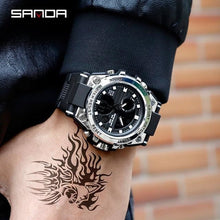 Load image into Gallery viewer, Mens Watch Waterproof Military Sport With Alarm Calendar Light Chronograph Silver