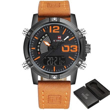 Load image into Gallery viewer, Military Casual Chronograph For Men Black Orange
