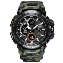 Load image into Gallery viewer, Military Silicone Dual-Clock Chronograph For Men Camo Army Green