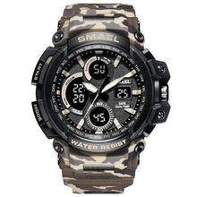Load image into Gallery viewer, Military Silicone Dual-Clock Chronograph For Men Camo Kahqi
