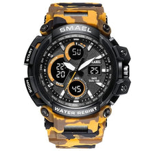 Load image into Gallery viewer, Military Silicone Dual-Clock Chronograph For Men Camo Orange