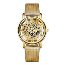 Load image into Gallery viewer, Naked Mechanism Stainless Steel Mens Watch Gold