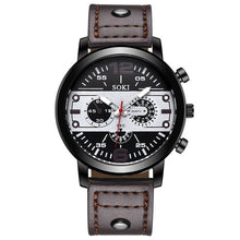 Load image into Gallery viewer, Stitched And Buttoned Leather Watch