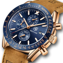 Load image into Gallery viewer, Raw Leather Chronograph Watch For Men
