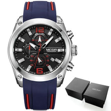 Load image into Gallery viewer, Silicone Band Sports Watch With Luminous Hands Blue