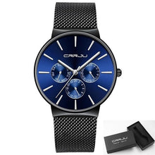 Load image into Gallery viewer, Six-Hand Slim Steel Mesh Watch For Men Black Blue
